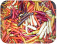 Carottes de différentes formes et couleurs (photo : M.R. McDonald, Université de Guelph)